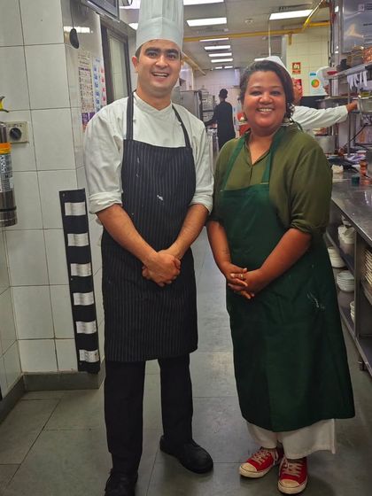 With one of the talented chefs from the team at The Lodhi, New Delhi. Collaborating with other chefs and learning from each other is one of the best parts of doing these pop-ups.
