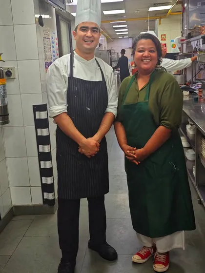 With one of the talented chefs from the team at The Lodhi, New Delhi. Collaborating with other chefs and learning from each other is one of the best parts of doing these pop-ups.
