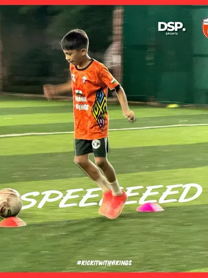 Speed and agility drills are fundamental to our training. Here, a young player works on his explosive movement.