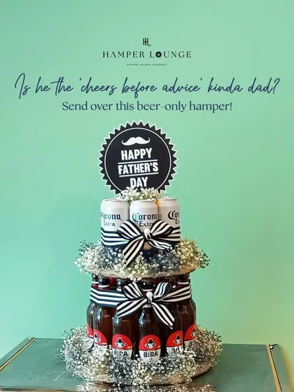 Gifting for men can be fun and creative. For Father's Day, I designed this unique two-tier "beer cake" using his favorite brands, Corona and Bira, accented with delicate baby's breath. It’s a playful and memorable way to raise a toast to Dad.