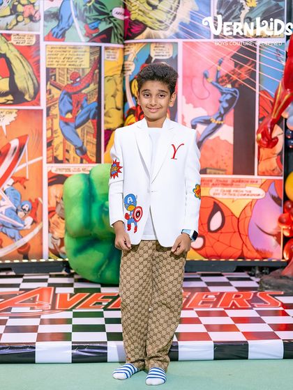 This jacket was made just the way he imagined it, with his favorite characters and initial. This is what we mean when we say no one does personalized quite like Vern Kids.