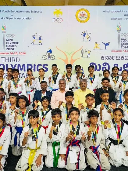 The result of hard work and dedication. Here is our team after a successful run at the 3rd Mini Olympics in Karnataka, bringing home 6 gold, 3 silver, and 3 bronze medals for Bengaluru Urban. We don't just train, we build champions.