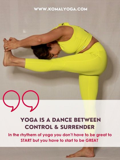 Dandayamana Janu Sirsasana, or Standing Head-to-Knee Pose, is a dance between control and surrender. It teaches us that you don't have to be great to start, but you have to start to be great.