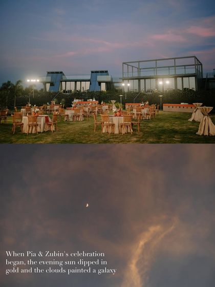 The beautiful twilight setup for an evening celebration at Sula Vineyards. I capture the ambiance and decor that creates the magical atmosphere for your events.