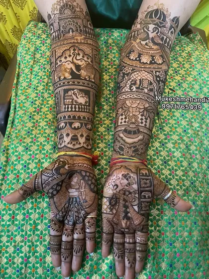 My goal is for you to master full bridal mehandi. This is the kind of intricate, full-coverage work you will be able to create after completing my one-month professional course.