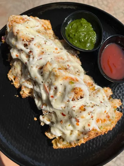 Have you tried my cheesy open toast yet? It's a simple yet delicious snack, perfect for a quick bite.