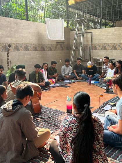 An outdoor training session where fellows are learning through practice and discussion. We believe in using diverse settings to inspire creative thinking and collaborative problem-solving.