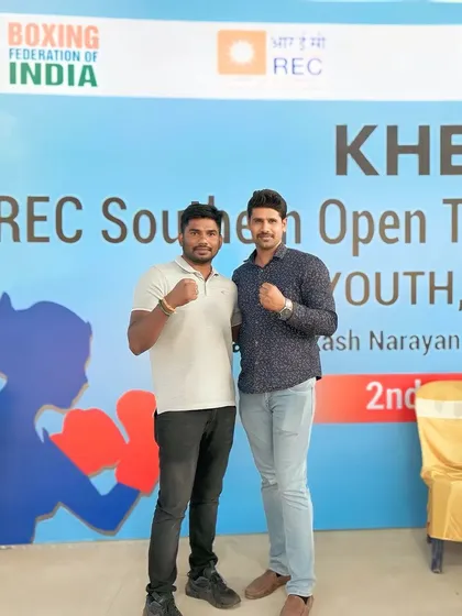 Attending a Boxing Federation of India event with a friend. We are always present to support our fighters and the sport.