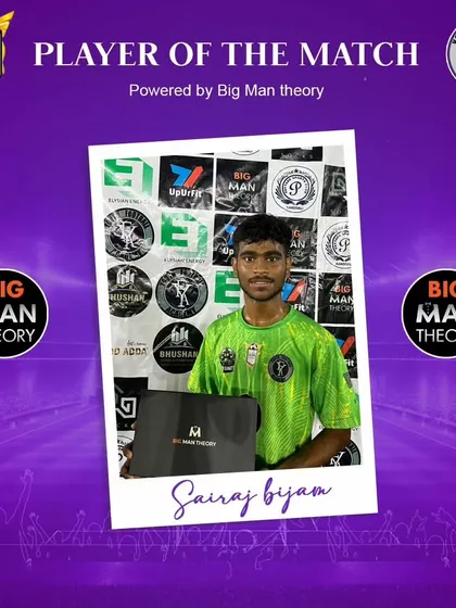 Sairaj Bijam, earning the Player of the Match award.