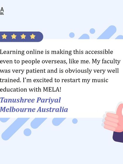 Mela Music School - Vocal Lessons Hear From Our Students: Testimonials & Success photo 5