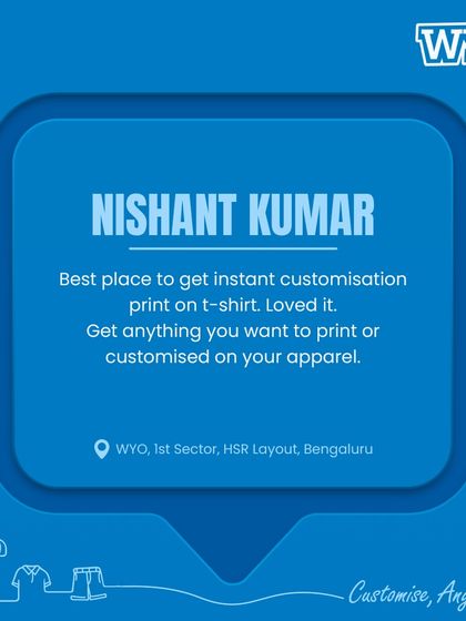 "Best place to get instant customisation print on t-shirt. Loved it." A straightforward and glowing review from a satisfied customer.