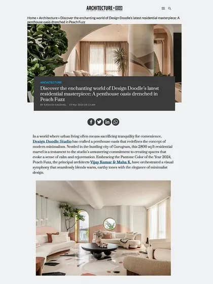 We are overflowing with gratitude for this feature in Architecture + Design, which truly captured the essence of our work.
