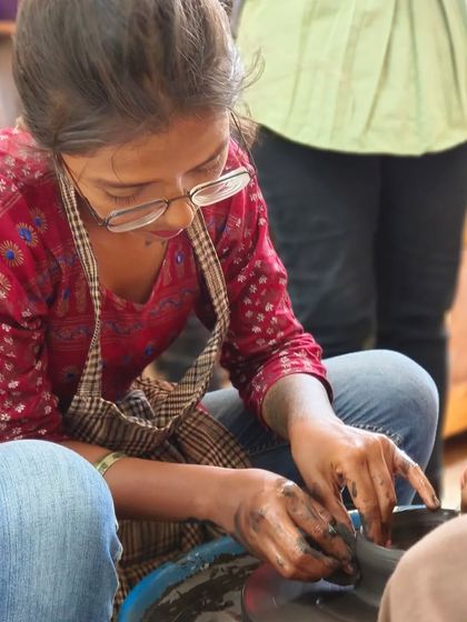 An instructor provides guidance to a student at the wheel. A regular day at our academy is filled with moments of learning, mentorship, and creative breakthroughs.