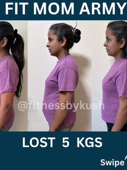 Jaya, a supermom from Germany, dropped 5 kgs and 4 inches from her waist post-pregnancy. Her diet included simple meals like poha, dal, and fruits. Her testimonial and progress shots show her renewed energy and confidence.
