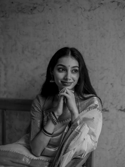 A duplicate of a black and white portrait.