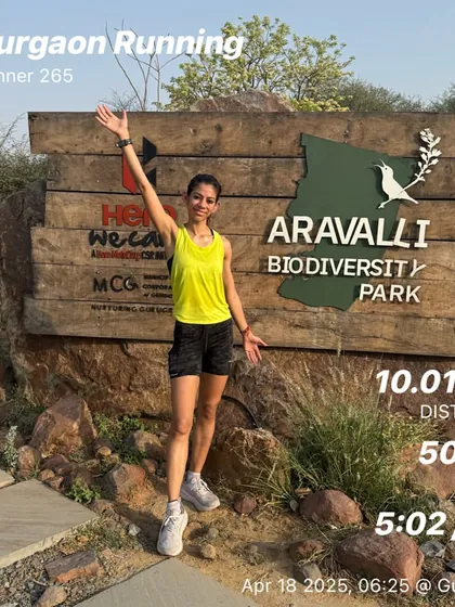 Exploring the trails at Aravalli Biodiversity Park. I encourage running on varied terrain to build strength, improve balance, and connect with nature, making training more enjoyable and effective.