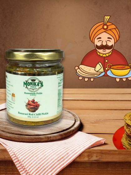 My Banarasi Red Chilli Pickle is the perfect companion for a traditional Indian thali. Its authentic, spicy flavour complements everything from dal and roti to rich sabzis.