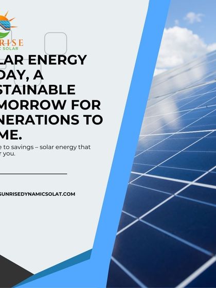 Solar energy today means a sustainable tomorrow for generations to come. It's an energy source that works for you and for the planet.