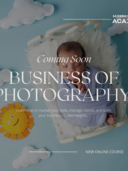 "Coming Soon" graphic for the "Business of Photography" online course.