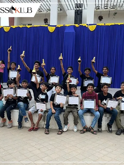 A group of our victorious students from the Universal First Age Category Children Chess Tournament. Seeing our players succeed together is our greatest reward.
