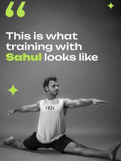 This is what training with Sahul looks like. He is an expert in strength, animal flow, and helping clients move better, meeting you where you are and guiding you forward.