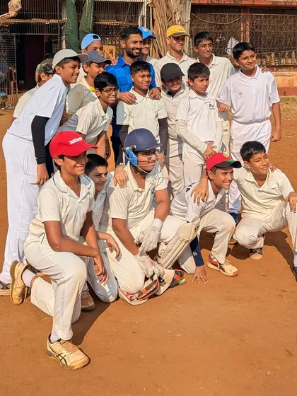 Rahul Tripathi taking time to interact with our junior players before their match. This kind of mentorship is priceless for young, aspiring cricketers.