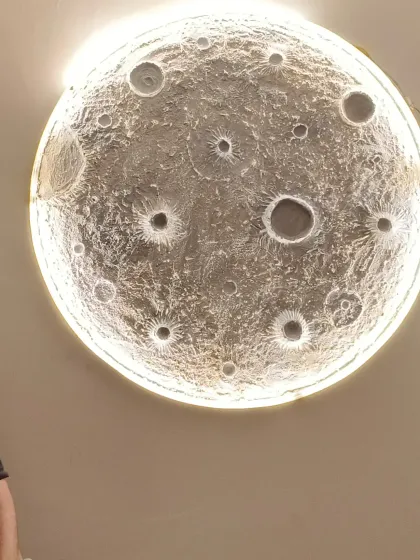 Another shot of the stunning 3D moon art, showing its serene glow.