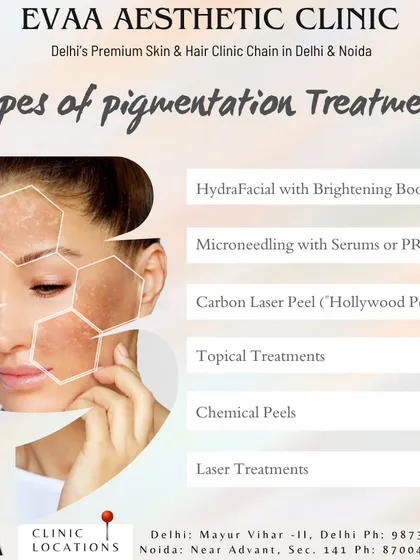 A guide to the different types of pigmentation treatments we offer, including Carbon Laser Peels, microneedling with PRP, chemical peels, and advanced laser treatments.