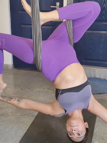 Aerial yoga is about finding freedom and strength while being supported by the silk. It's a practice that challenges you to trust, let go, and see the world from a new perspective.