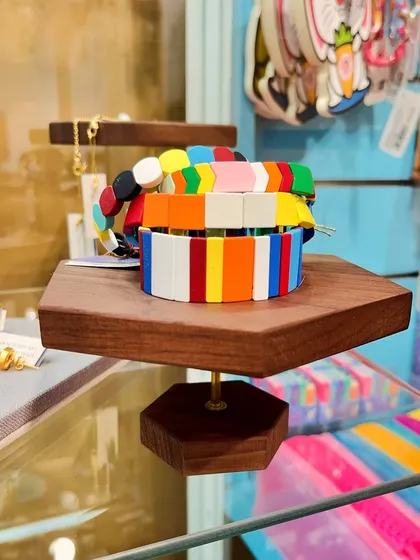 Bold, bright, and full of life. These geometric formation bracelets add the perfect pop of colour to celebrate your unique form every day.