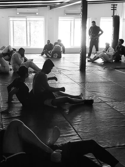 A black and white shot of the gym after a session. 2023 was a great year of learning and teaching at the lab, and we're just getting started.