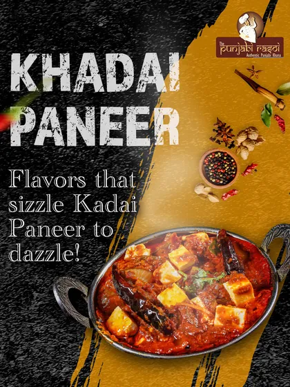 Flavors that sizzle and dazzle. Our Kadhai Paneer is cooked in a traditional kadai with bell peppers and whole spices for a robust taste.