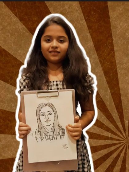This cute dolly was so excited to get her caricature done. It's a wonderful way to make any event special for a child.