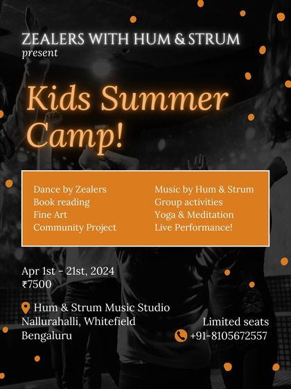 Another poster for our exciting Kids Summer Camp, with details on all the activities planned.