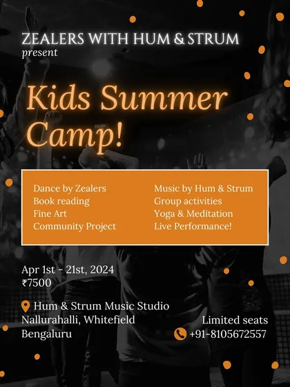 Another poster for our exciting Kids Summer Camp, with details on all the activities planned.