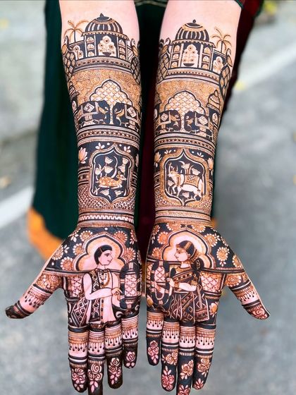 The complete view of this customized Extravaganza design, showcasing the perfect symmetry and the rich narrative created through the various motifs.