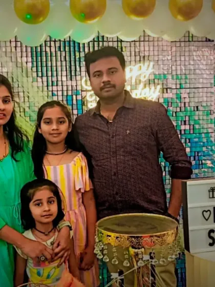A beautiful family portrait taken during a birthday celebration at Party Planet. My space is designed to be comfortable and welcoming for guests of all ages.