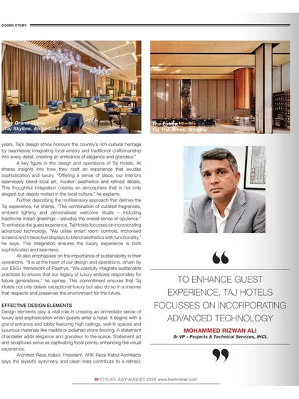 A page from my feature in BW Hotelier's August edition. Here, I discuss how we craft experiences that are modern yet deeply rooted in the local culture.