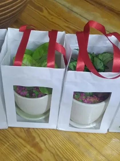 A set of wedding favors ready for distribution, showcasing our consistent and careful packaging.