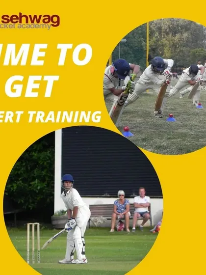 Expert training is at the heart of what we do. The images show players in different game situations, from facing a bowler to executing batting drills.