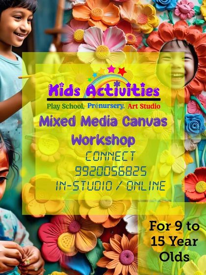 Dive into the world of mixed media with our canvas workshop for ages 9 to 15. Students get to experiment with colors, ceramic paste, and clay, learning to combine various materials into a single, stunning masterpiece.