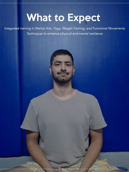 An introduction to Mohitraj Singh, founder of W9Y MMA Academy, who leads workshops blending martial arts, yoga, and functional movements. This session focuses on enhancing physical and mental resilience.