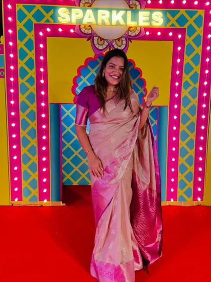 A playful and happy moment captured during the Diwali celebrations.