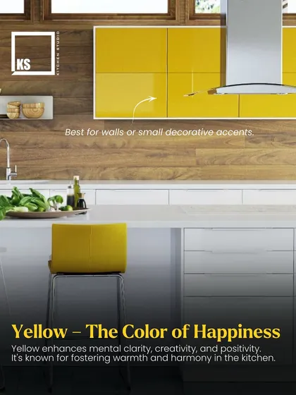 Yellow is the color of happiness and is known for fostering warmth, creativity, and positivity. It's a great choice for walls or decorative accents.
