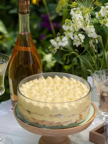 My classic Napoleon dessert, served in a beautiful glass bowl. It's the perfect light and elegant dessert for any occasion.