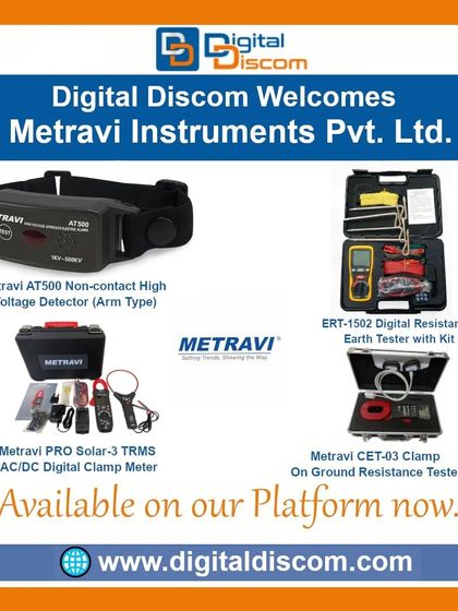 Our platform features essential testing tools for field technicians from partners like Metravi Instruments. This includes non-contact high voltage detectors, digital resistance earth testers, and AC/DC digital clamp meters for solar applications, ensuring safe and accurate measurements.