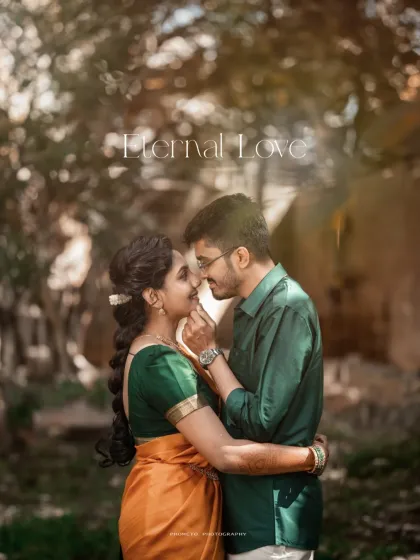 An intimate portrait that captures the eternal love between the couple, set against a soft, natural backdrop.