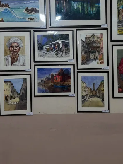 A wider view of the exhibition wall at the IWS watercolor festival. It was an amazing experience to see so many incredible watercolor paintings in one place.