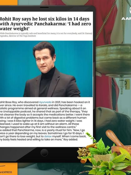 Even celebrities trust the power of Ayurveda. Actor Rohit Roy shares how Panchakarma helped him achieve significant weight loss and feel rejuvenated. His story highlights the effectiveness of this ancient detox therapy.