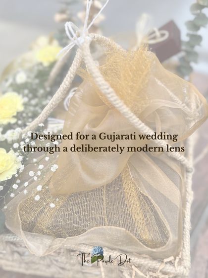 This gift, designed for a Gujarati wedding, was a deliberately modern and restrained expression of celebration. The focus was on subtle, thoughtful styling that honored the occasion without relying on expected motifs.
